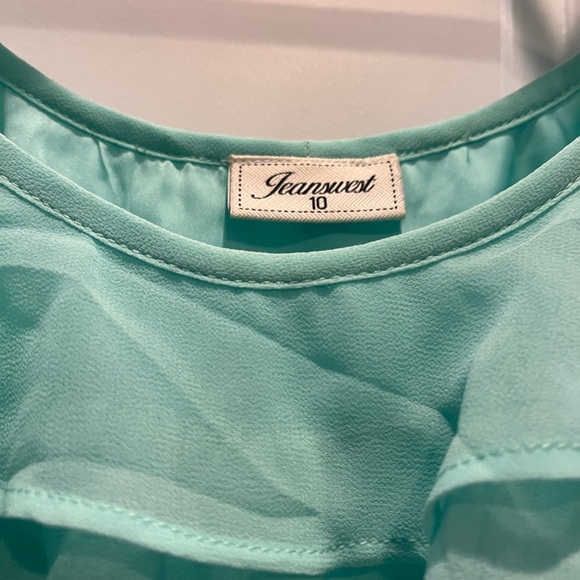 Aqua Ruffle Dress - Picture 3 of 4